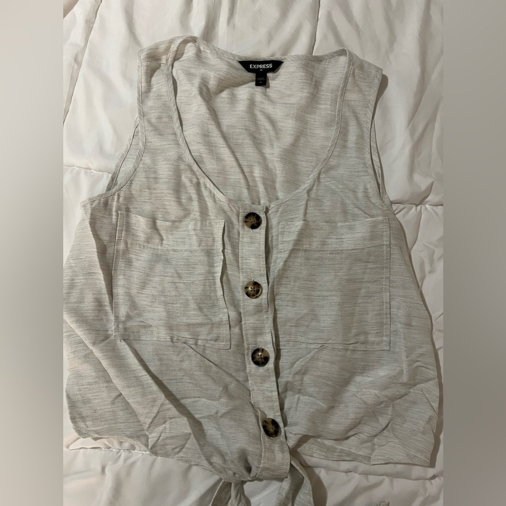 Express Rayon Button/Tie Front NWOT